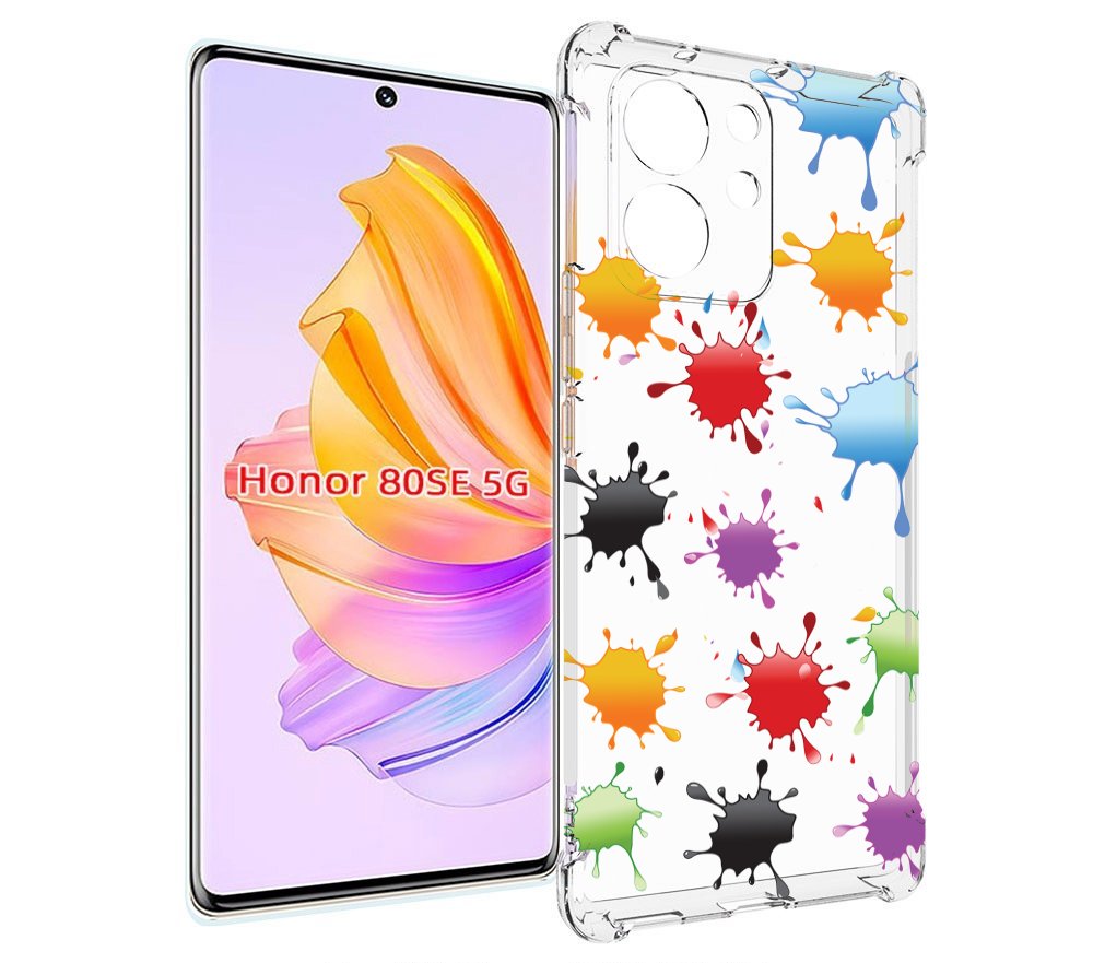 

Чехол MyPads кляксы для Honor 80 SE, Прозрачный, Tocco