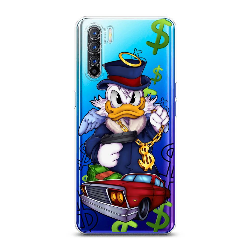 

Чехол на Oppo A91 "Scrooge McDuck with a Gold Chain", Красный;синий;белый, 252450-6