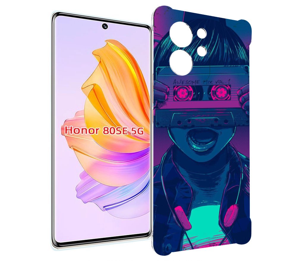 

Чехол MyPads киберпанк с кассетой для Honor 80 SE, Прозрачный, Tocco
