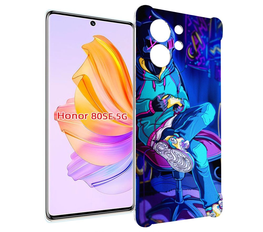 

Чехол MyPads киберпанк игрок для Honor 80 SE, Прозрачный, Tocco