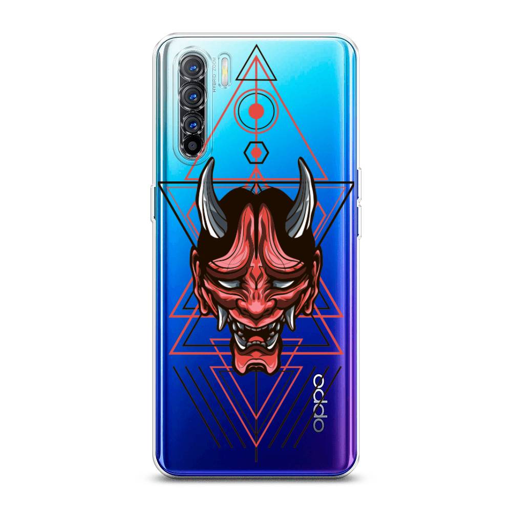 

Чехол на Oppo A91 "Hanya Oni mask", Серый;красный;черный, 252450-4