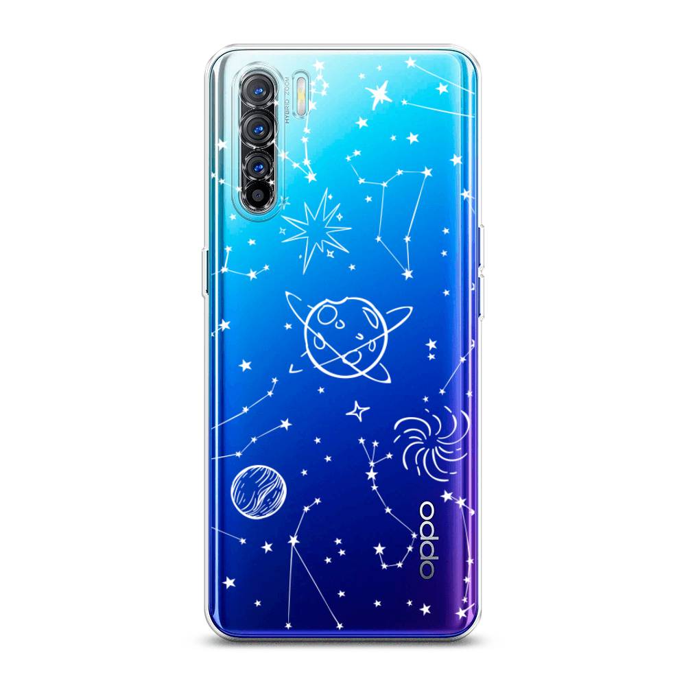 

Чехол на Oppo A91 "Планеты в космосе", Белый, 252450-2