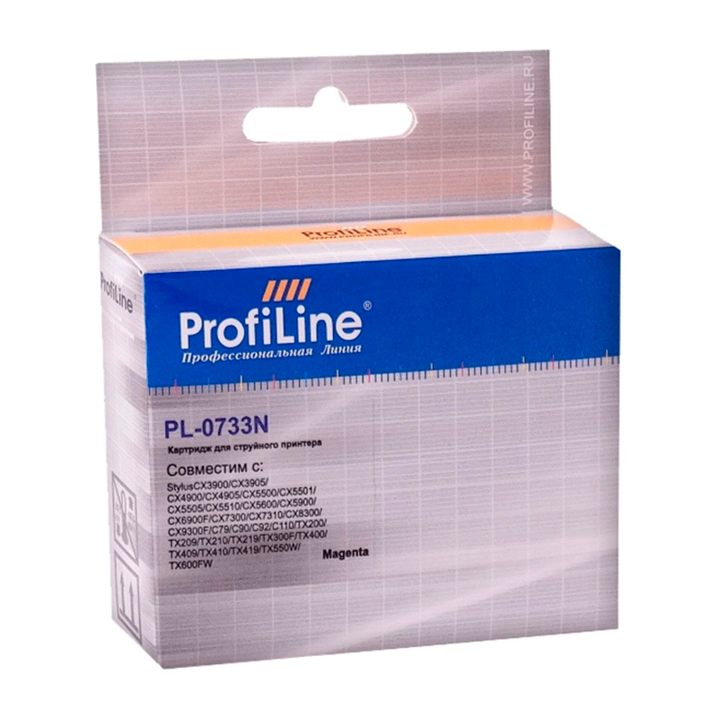 

Картридж для струйного принтера Profiline PL-TO733N (PL-TO733N) пурпурный, совместимый, PL-TO733N