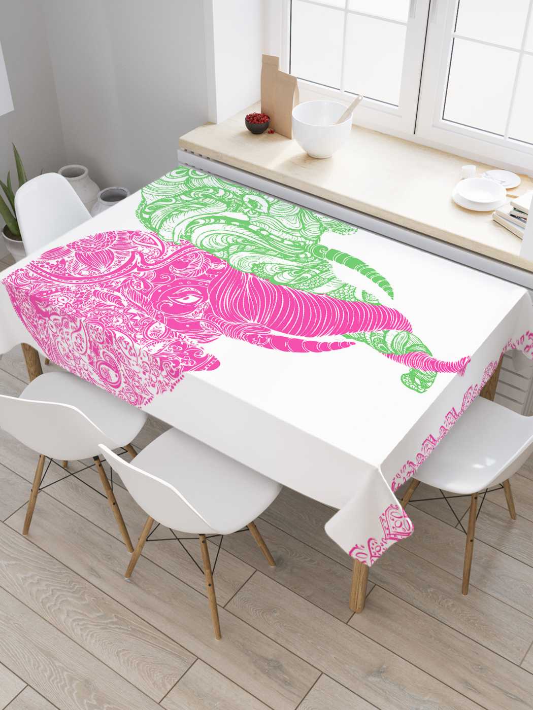 

Скатерть прямоугольная JoyArty "Космическое переплетение" из оксфорда, 180x145 см, Белый, Космическое переплетение