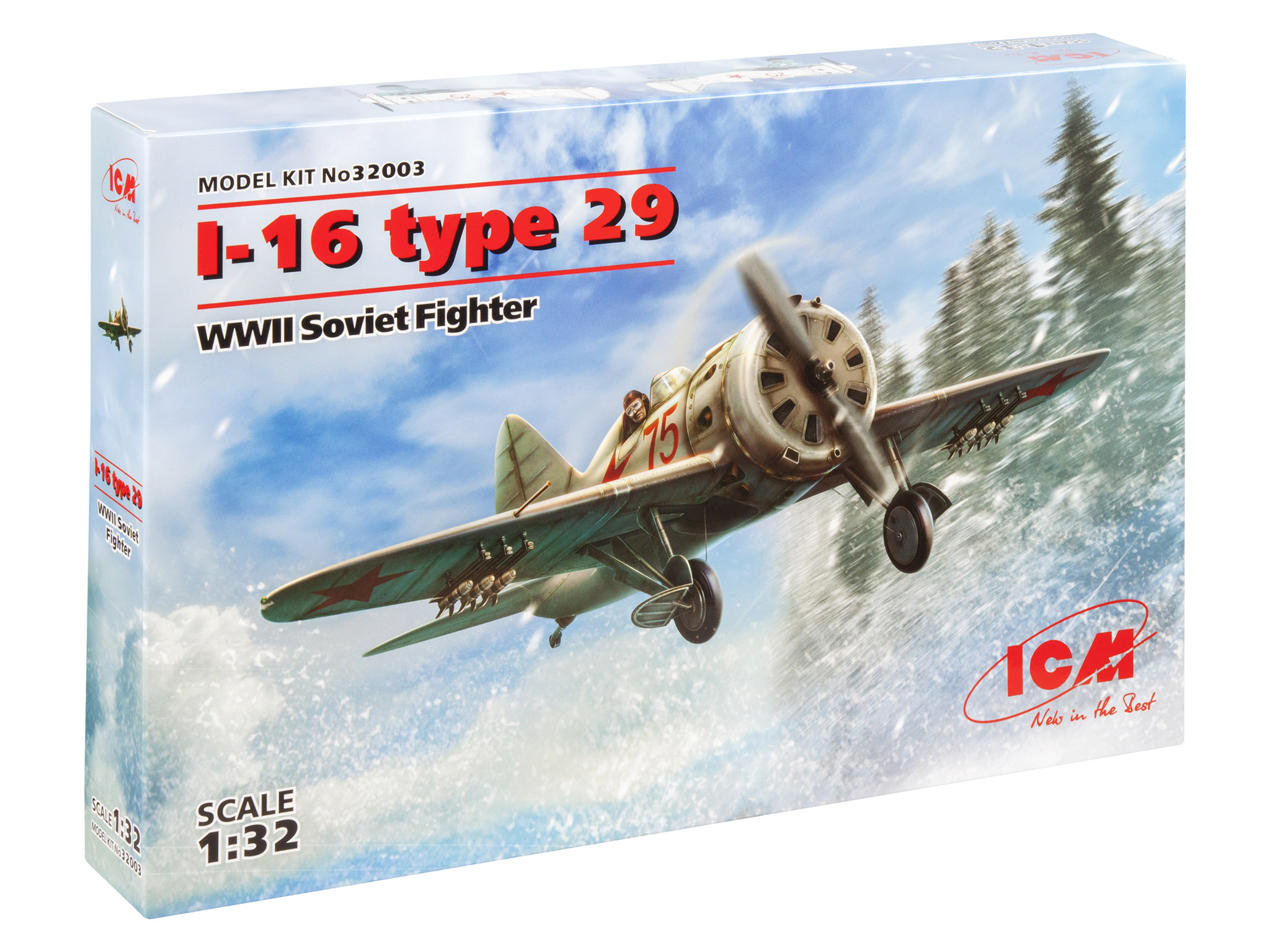 фото Сборная модель icm 1/32 i-16 type 29, wwii soviet fighter 32003