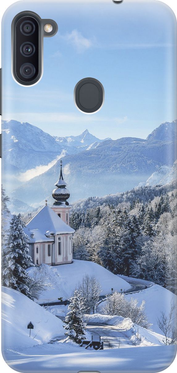 

Чехол на Samsung Galaxy A11/M11 с принтом "Заснеженные горы", Голубой;синий, 2841