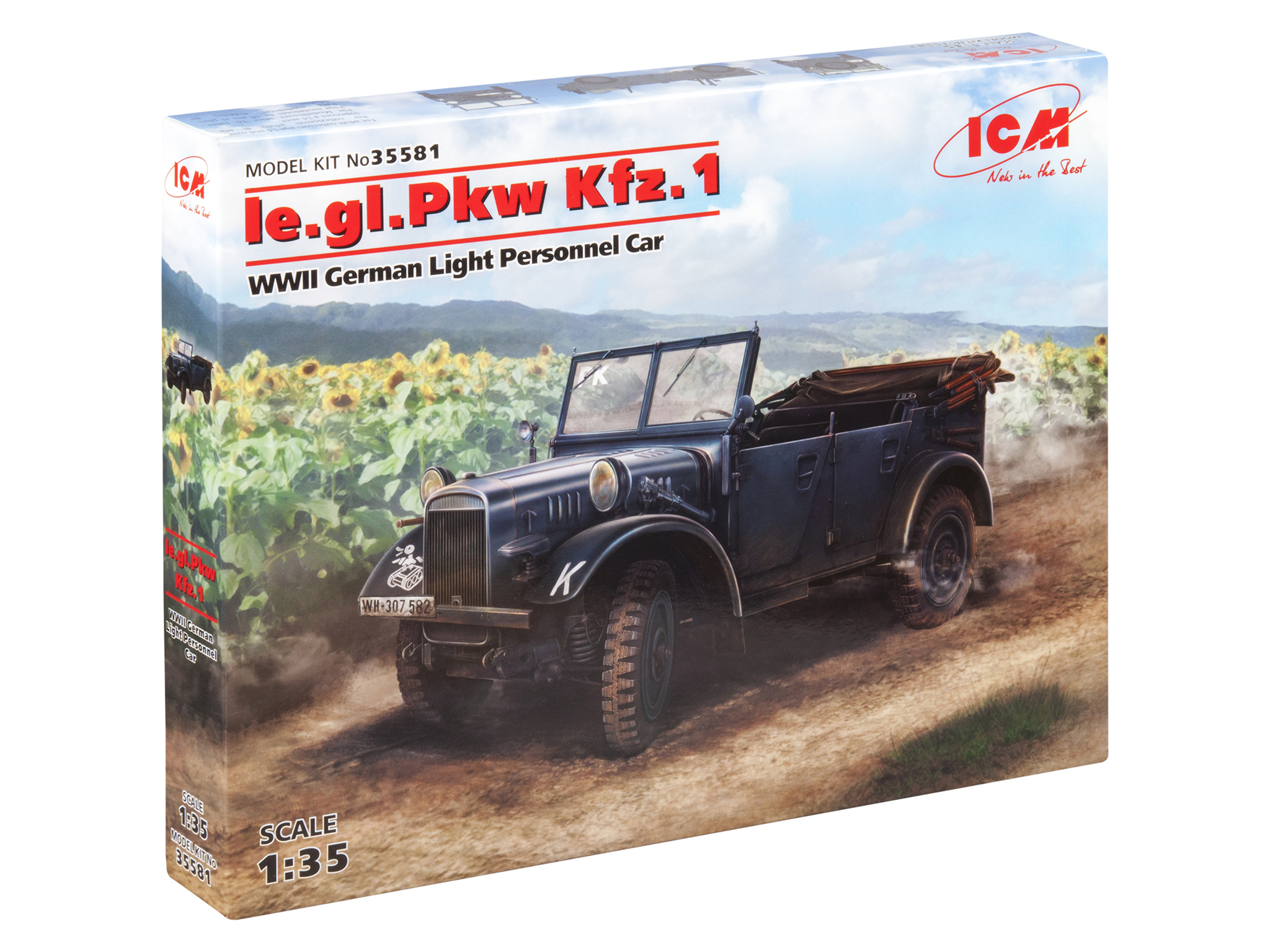 

Сборная модель ICM 1/35 le.gl.Einheits-Pkw Kfz.1, WWII German Light Personnel Car 35581