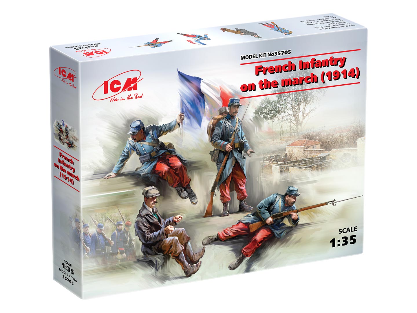 

Сборная модель ICM 1/35 French Infantry on the march (1914) (4 figures) 35705