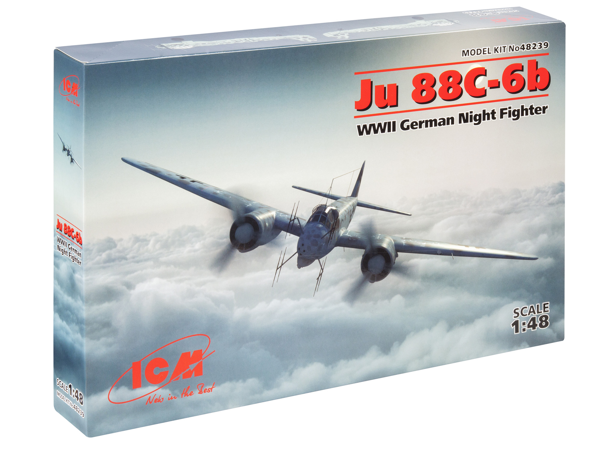 фото Сборная модель icm 1/48 ju 88с-6b, wwii german night fighter 48239