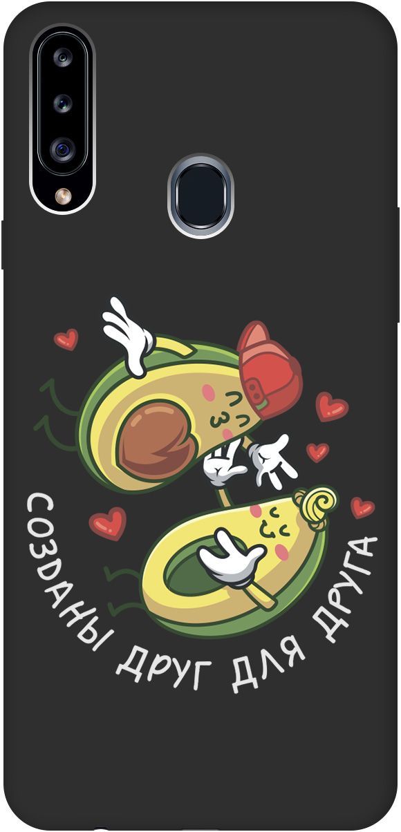 

Матовый чехол на Samsung Galaxy A20s с принтом "Avo-Love" черный, Черный;желтый, 2505