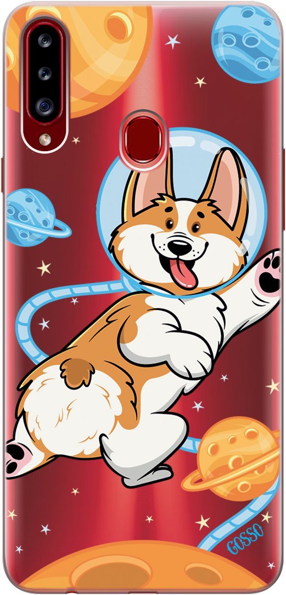 

Силиконовый чехол на Samsung Galaxy A20s с принтом "CosmoCorgi" прозрачный, Прозрачный;коричневый, 1759