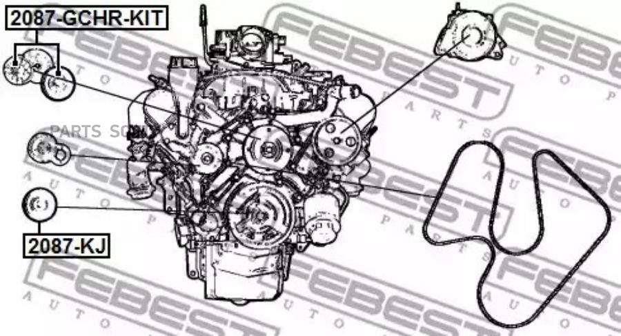 

FEBEST Ролик натяжной JEEP LIBERTY 2000-2007 FEBEST 2087-KJ