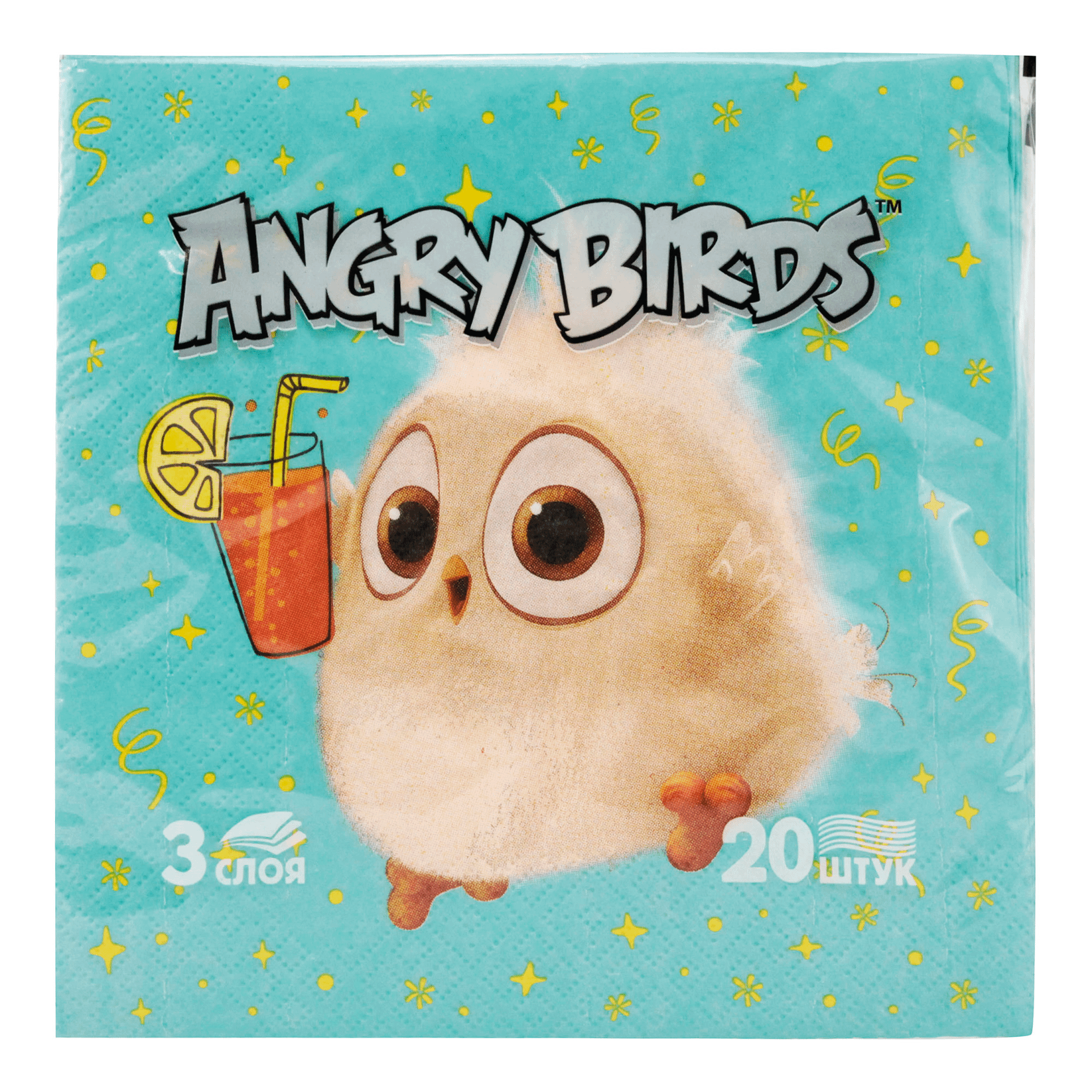 

Салфетки бумажные Перышко Angry Birds трехслойные 33 х 33 см 20 шт