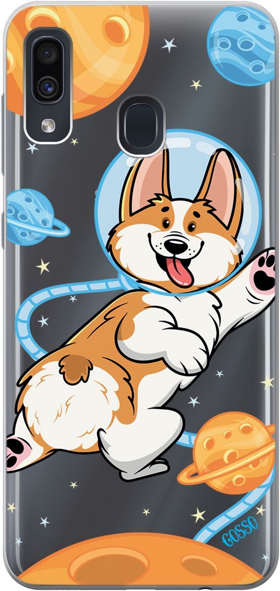 

Чехол на Samsung Galaxy A20/A30 с принтом "CosmoCorgi" прозрачный, Прозрачный;коричневый, 1758