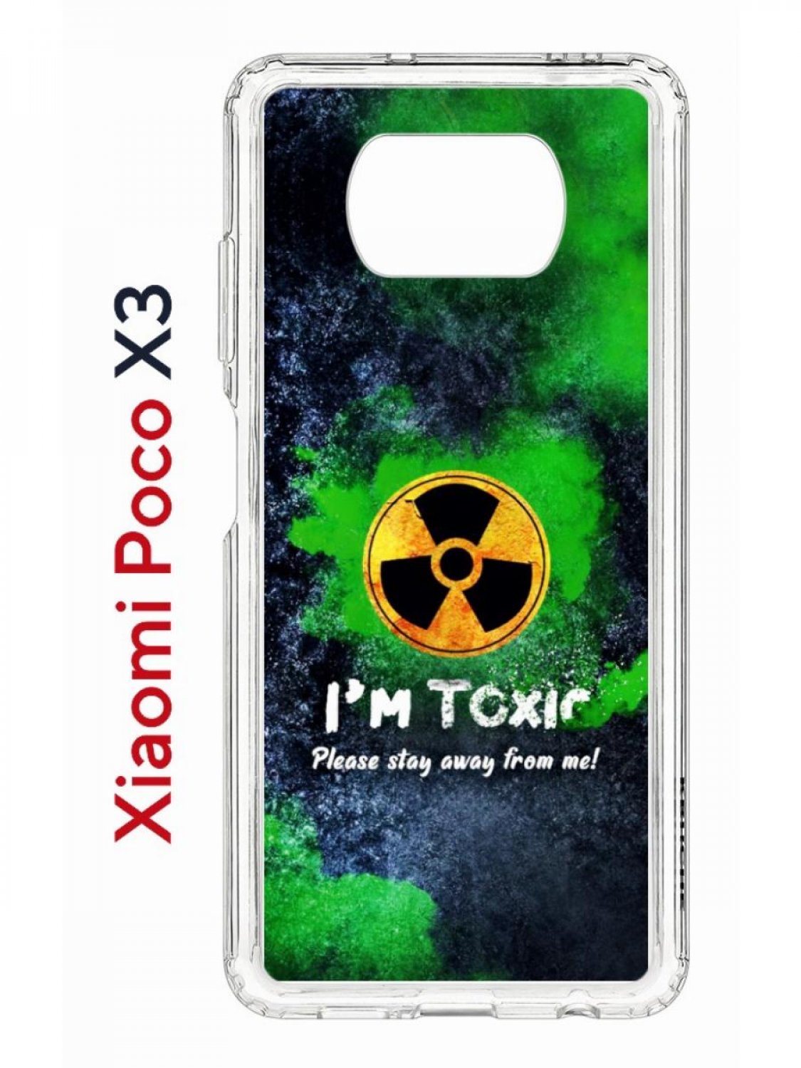 фото Чехол на xiaomi poco x3/x3 pro kruche print toxic,противоударный бампер с принтом кruче