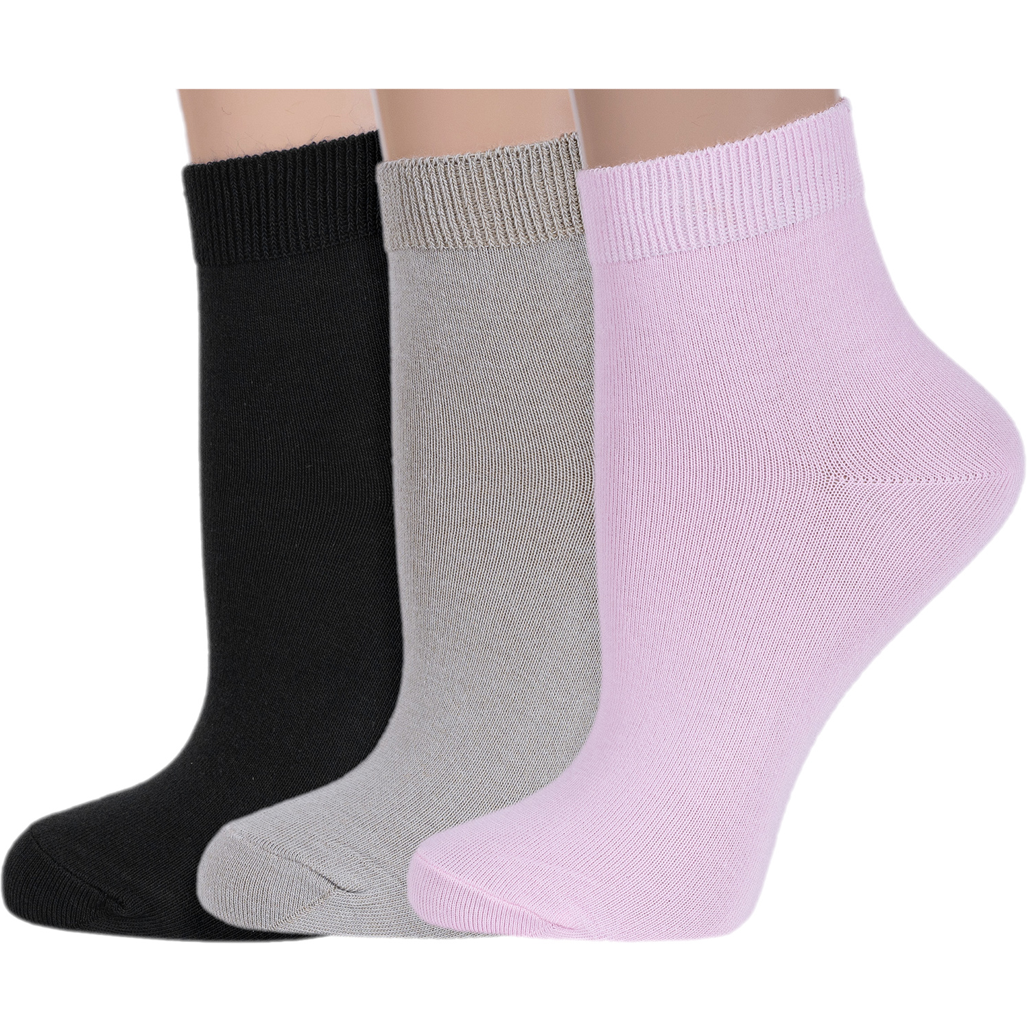 

Комплект носков женских Rusocks 3-С-420 розовых; бежевых; черных 23, Розовый;бежевый;черный, 3-С-420