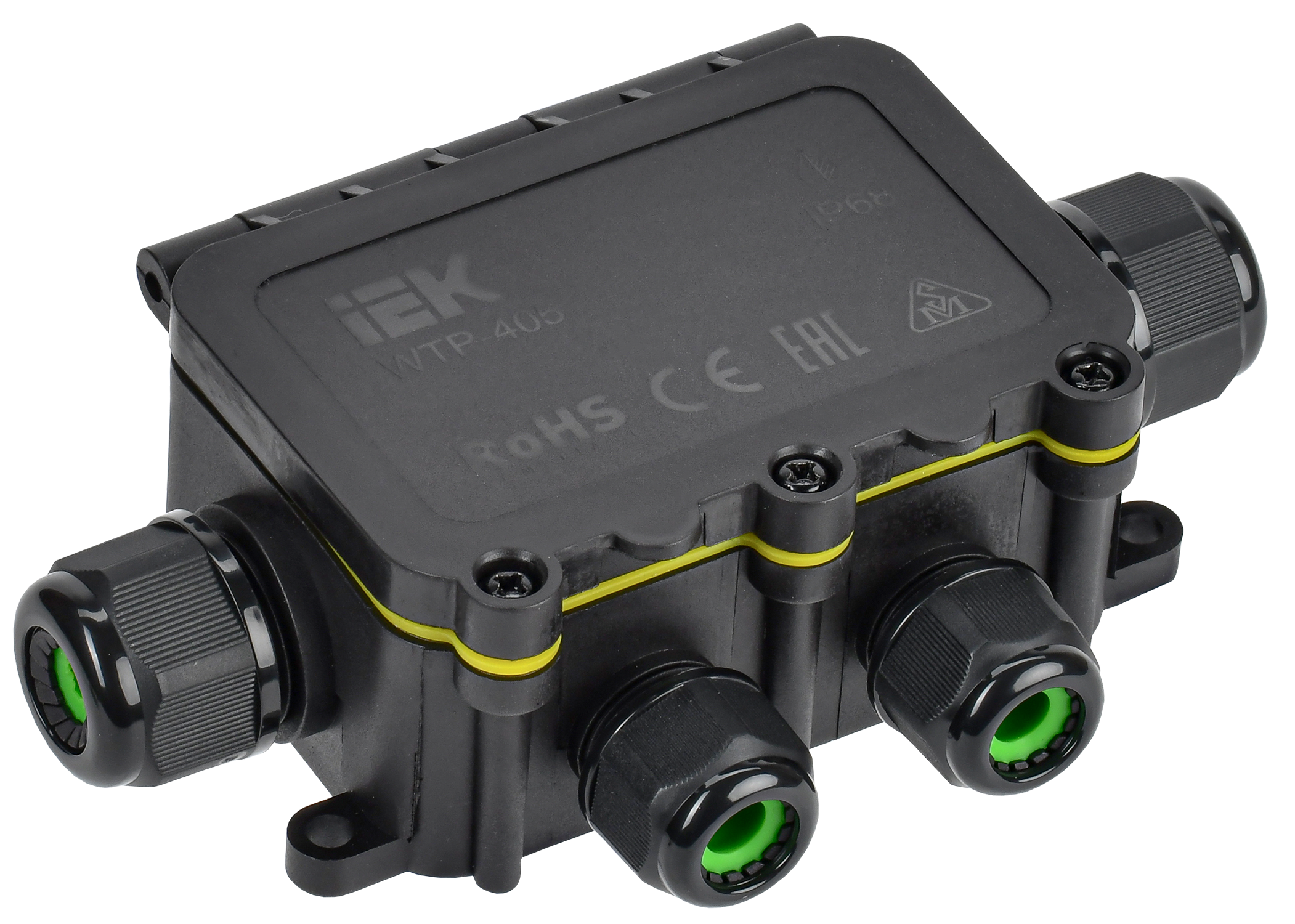 

Коробка распределительная герметичная WTP-405 6 вводов IP68 IEK, Черный