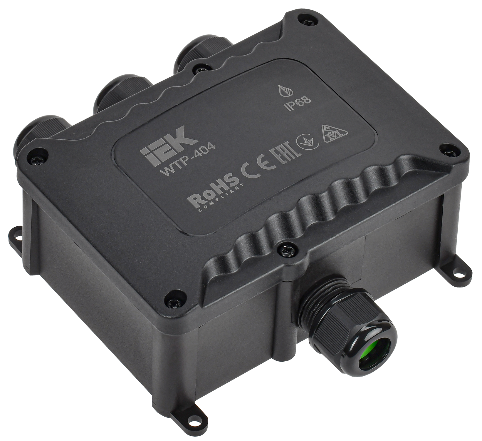 

Коробка распределительная герметичная WTP-404 4 ввода IP68 IEK, Черный