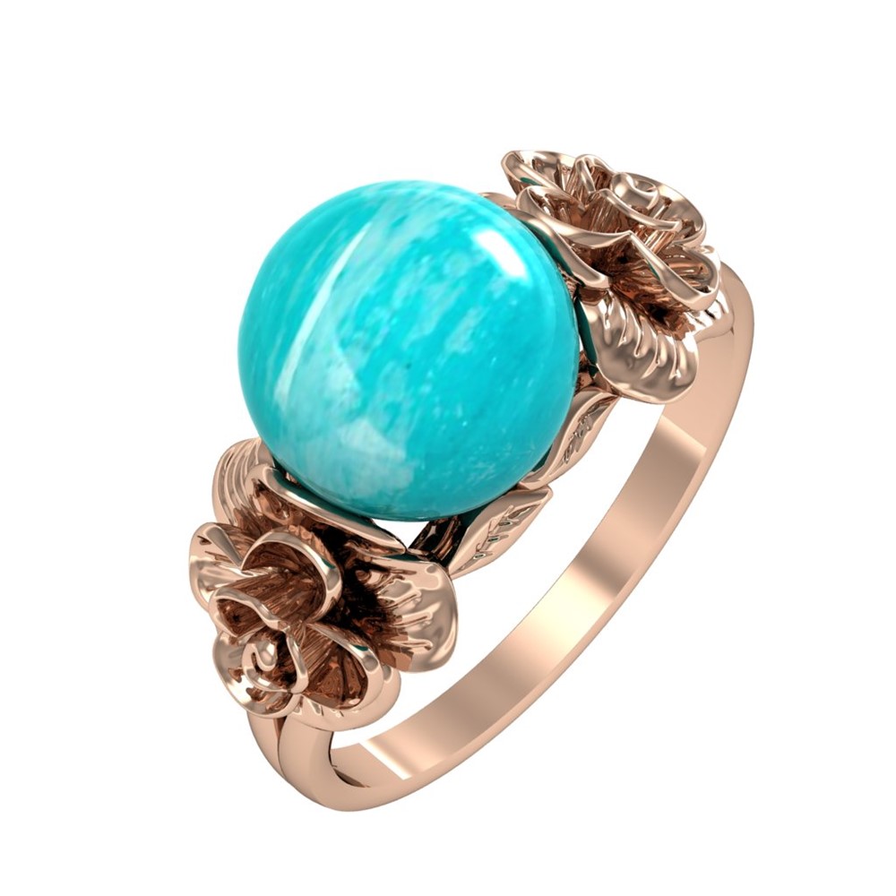 

Кольцо из серебра р.  ПРИВОЛЖСКИЙ ЮВЕЛИР 202529-AZ, амазонит, 202529-AZ