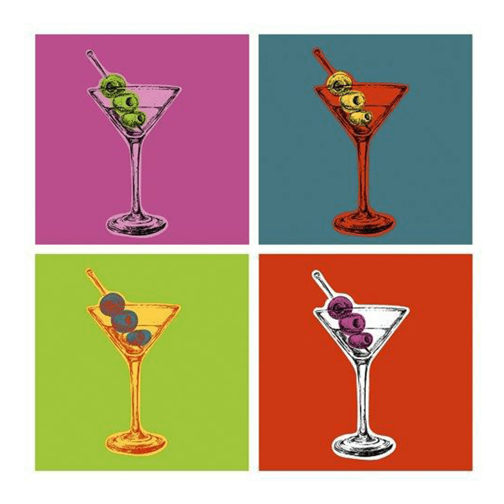 

Салфетки бумажные Paper + Design Martini трехслойные 33 х 33 см 20 шт