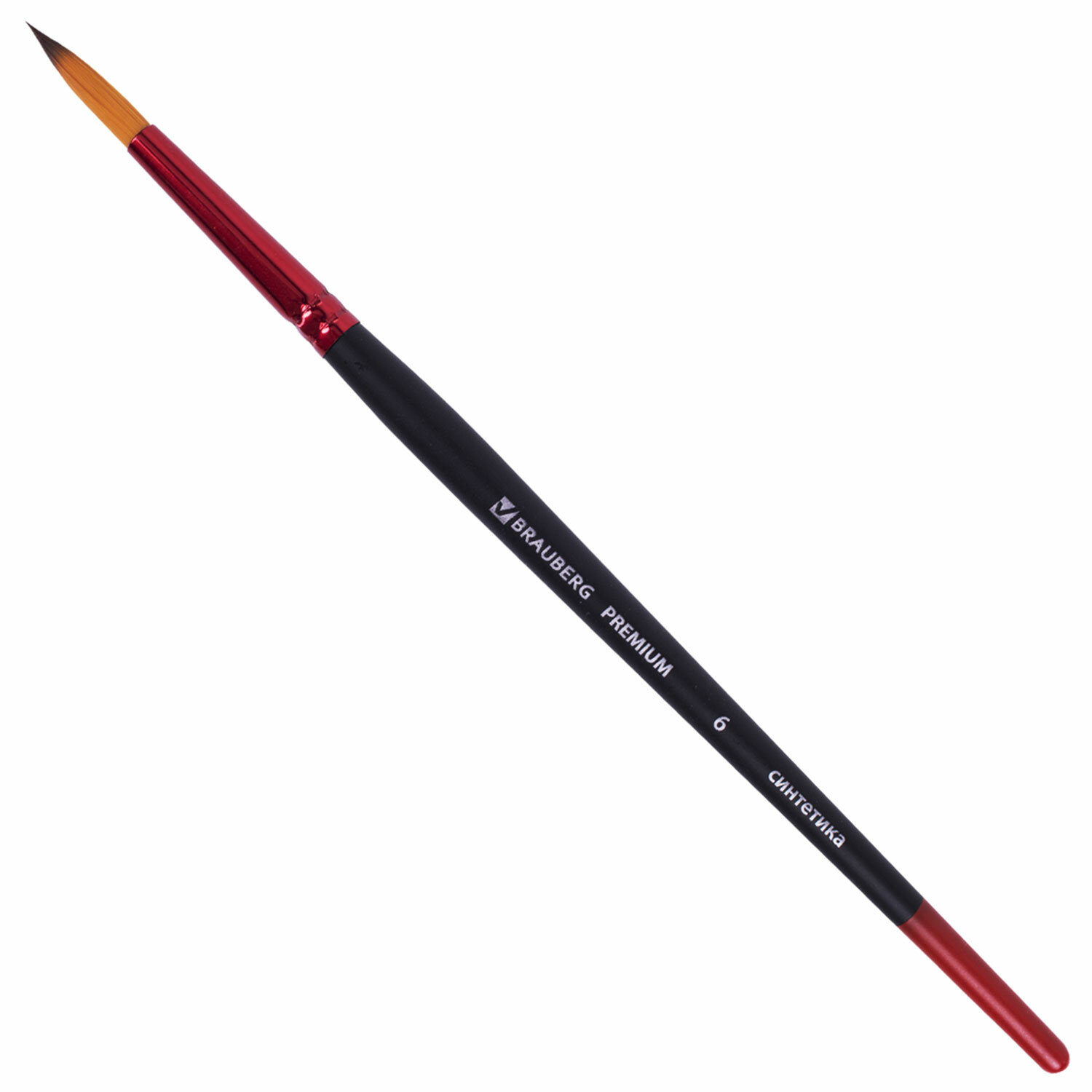 

Кисть синтетика, круглая № 6, Brauberg PREMIUM, 201005, 30 шт