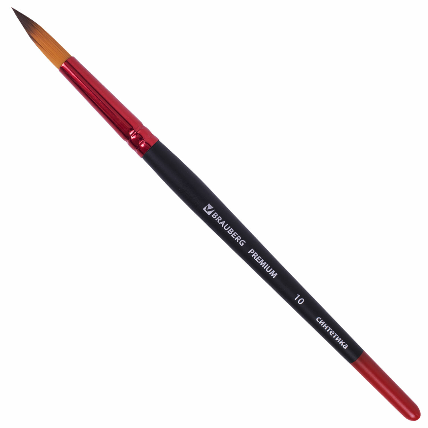 

Кисть синтетика, круглая № 10, Brauberg PREMIUM, 201009, 15 шт