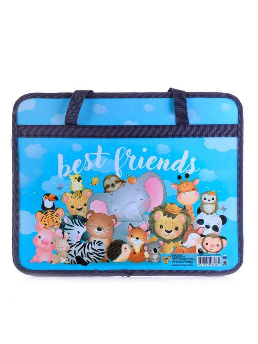 

Папка с ручками Пчелка А4 пластиковая, Маленькие друзья 2023 (ПМ-А4-25), Голубой, А4 пластиковая, Маленькие друзья 2023