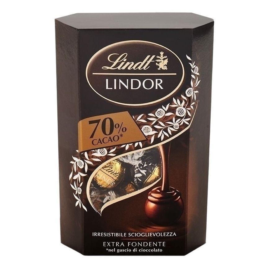 Конфеты шоколадные Lindt Lindor темный шоколад 70% 200 г