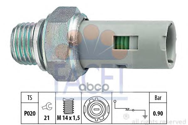 FACET Датчик давления масла 1шт
