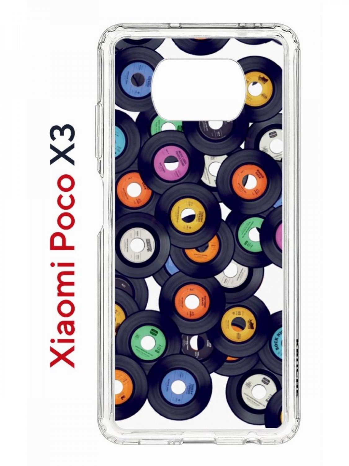 Чехол на Xiaomi Poco X3/X3 Pro Kruche Print Виниловые пластинки,противоударный бампер