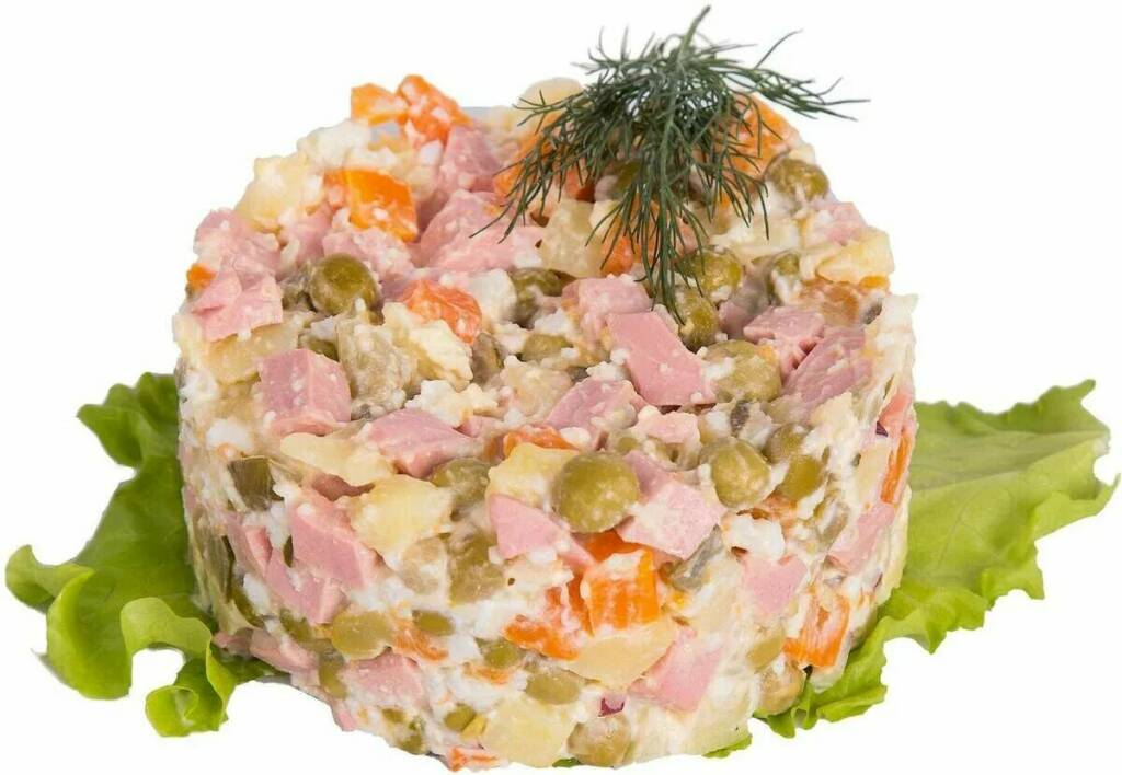 

Салат Белоручка Оливье из картофеля и колбасы