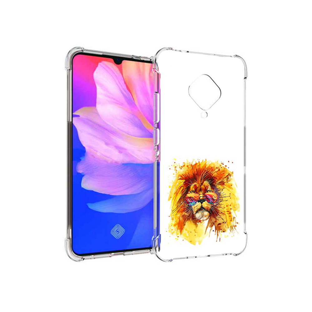 

Чехол MyPads Tocco для Vivo V17 лев в очках (PT147343.378.436), Прозрачный, Tocco