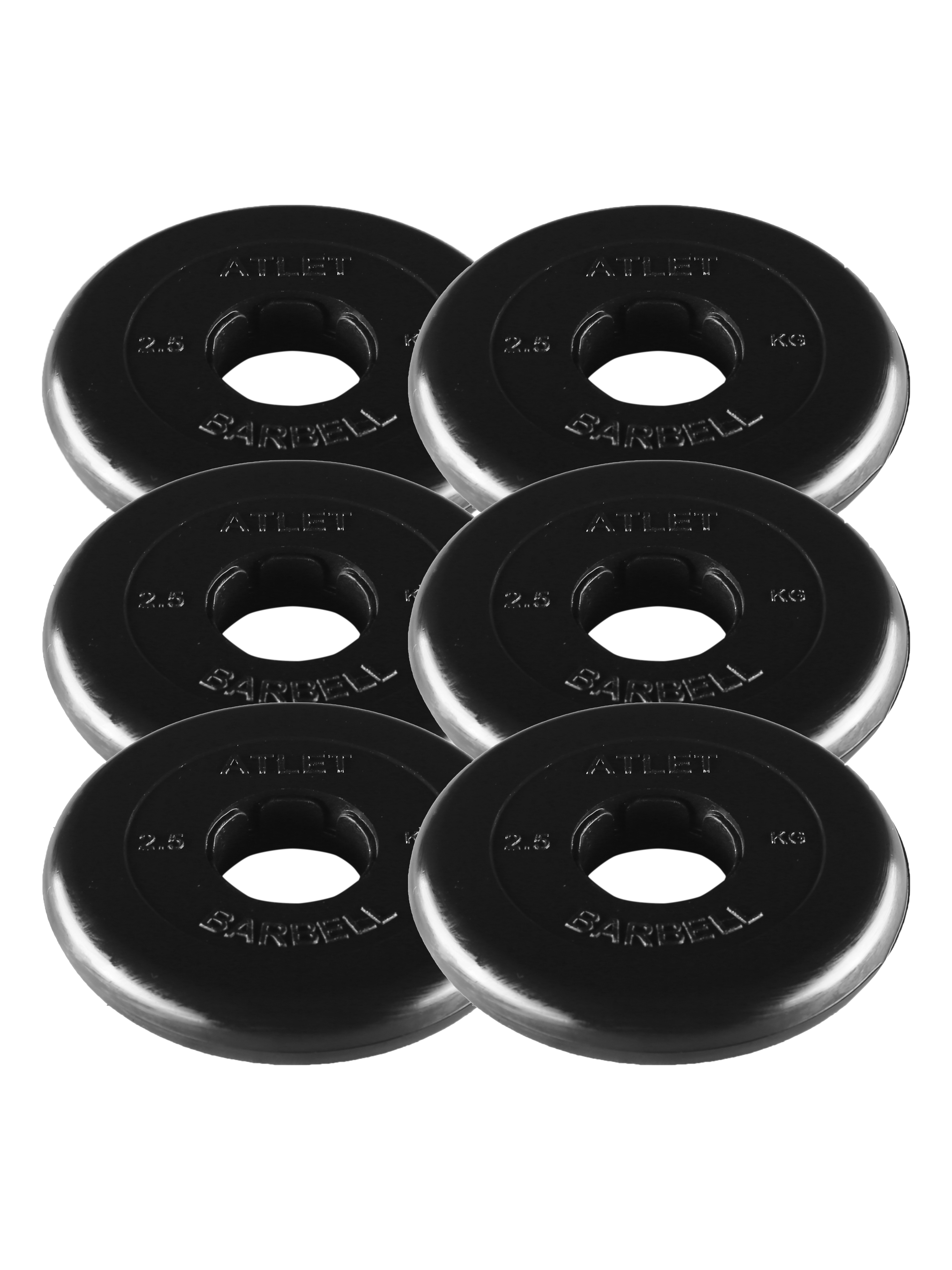

Диск для штанги MB Barbell Atlet 6 шт. 2,5 кг, 51 мм черный, Atlet