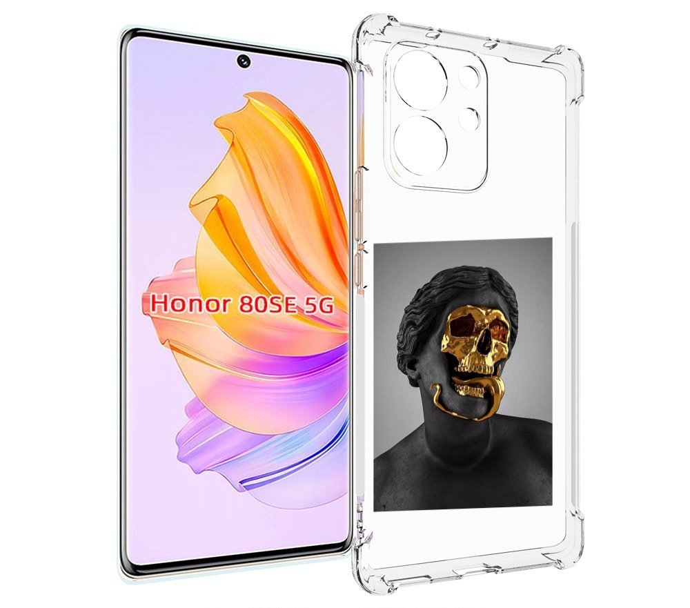 

Чехол MyPads золотой череп в статуе для Honor 80 SE, Прозрачный, Tocco