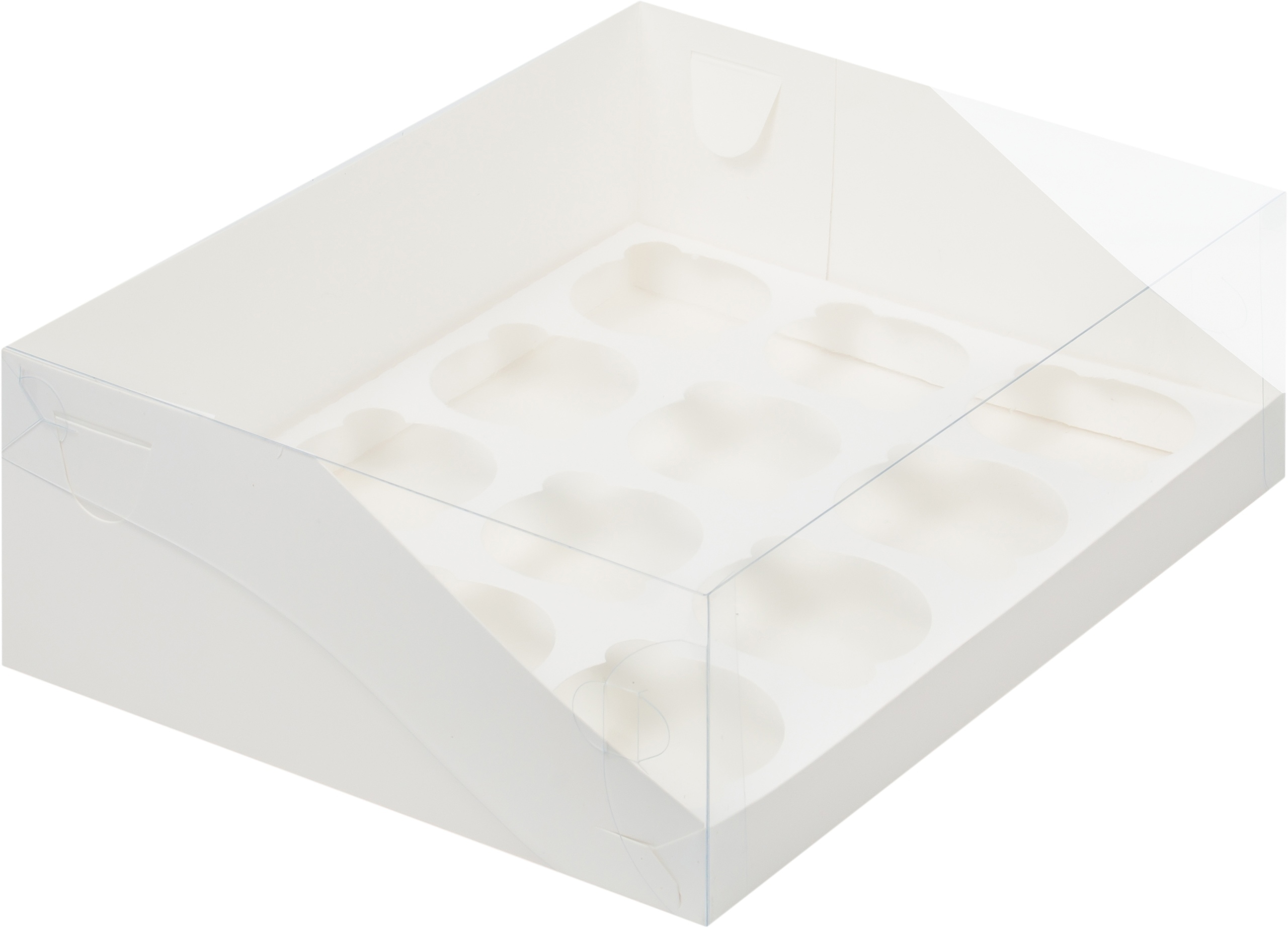 

Коробка twelve white на 12 капкейков с пластиковой крышкой Белая, 31 х23.5 х10 см, 10 шт, Белый, twelve white