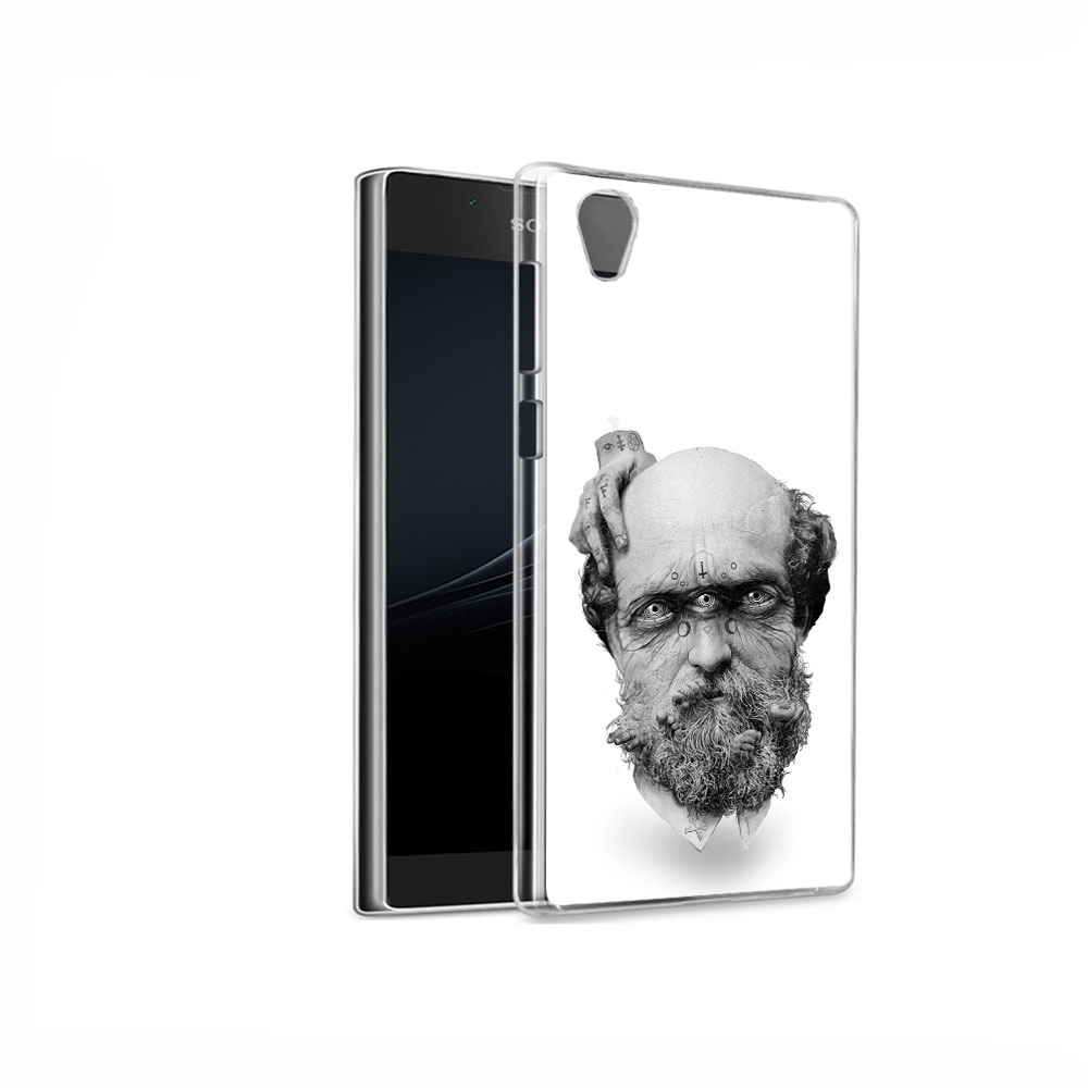 

Чехол MyPads Tocco для Sony Xperia L1 страшный бородатый мужчина абстракция, Прозрачный, Tocco