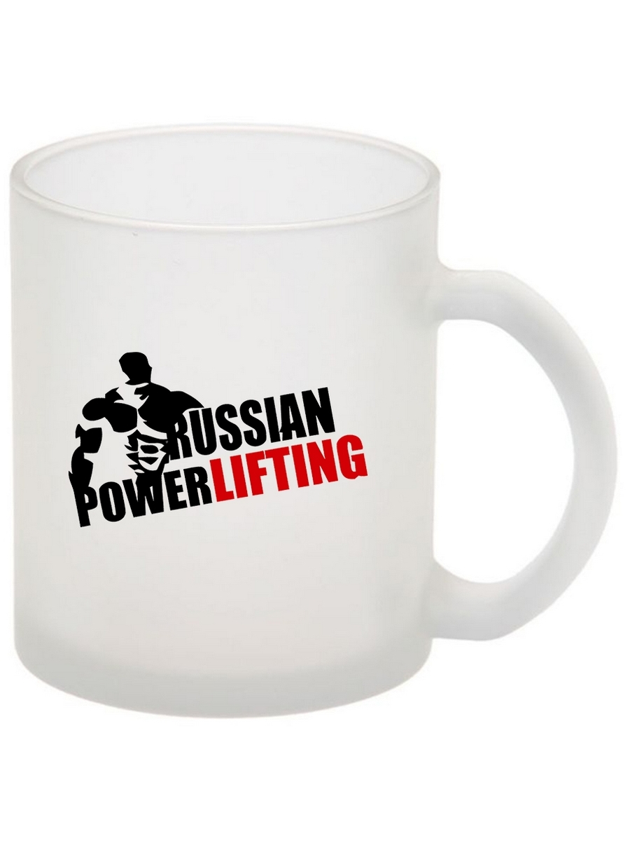 фото Кружка drabs стеклянная матовая russian powerlifting