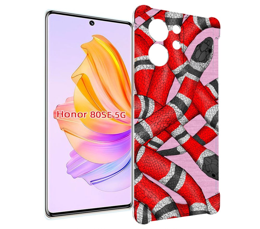 

Чехол MyPads змея-красно-черно-белый для Honor 80 SE, Прозрачный, Tocco