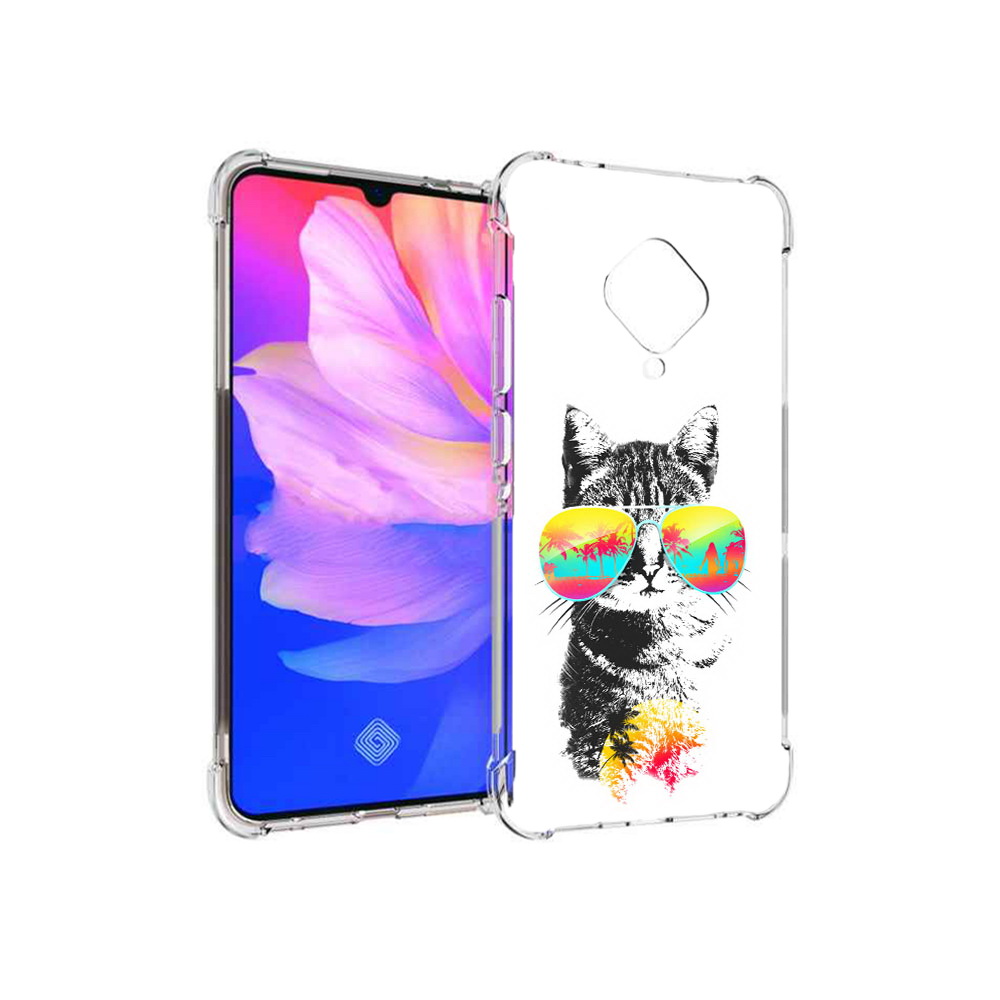 

Чехол MyPads Tocco для Vivo V17 крутой кот (PT147343.378.425), Прозрачный, Tocco
