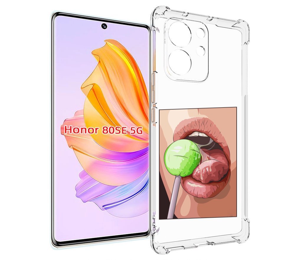 

Чехол MyPads зеленый-чупа-чупс женский для Honor 80 SE, Прозрачный, Tocco