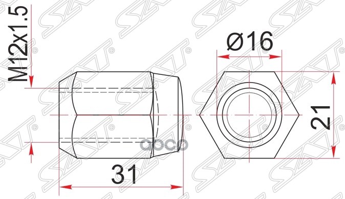 Гайка Колесная Никелированная Toyota Sat арт. ST-90942-01021