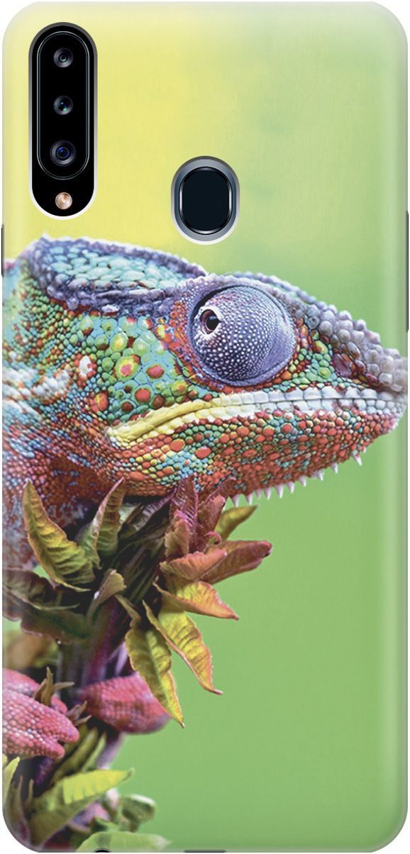 

Силиконовый чехол на Samsung Galaxy A20s с принтом "Разноцветный хамелеон", Желтый;зеленый, 2291