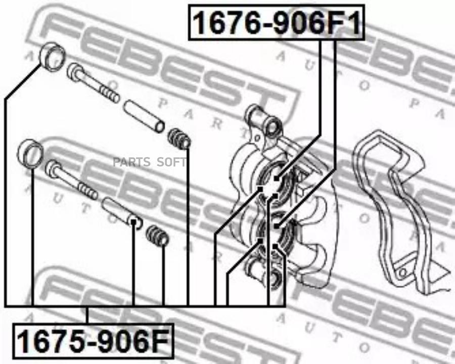 

FEBEST Ремкомплект суппорта тормозного переднего FEBEST 1675-906F FEBEST 1675-906F