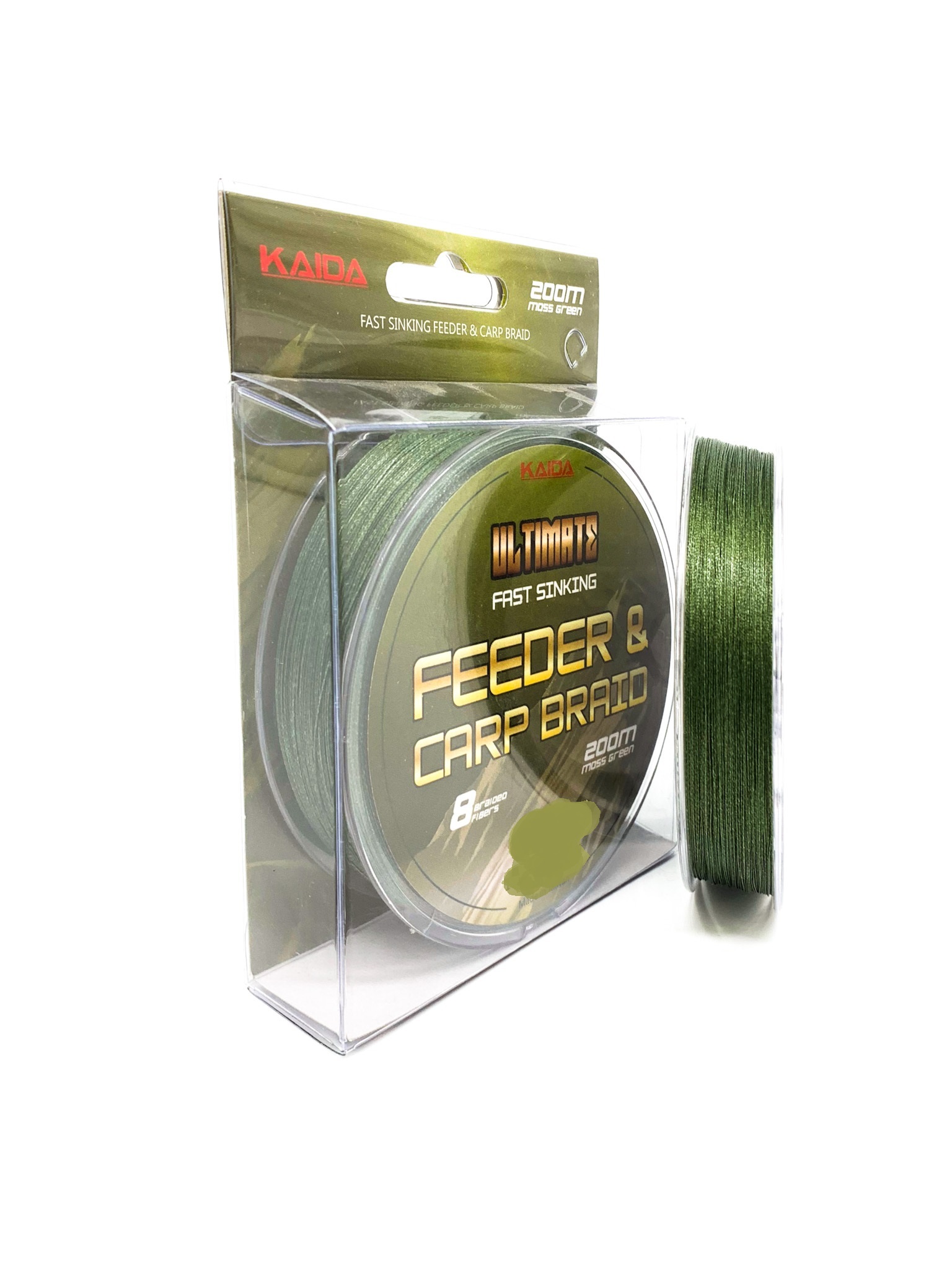 фото Леска плетеная kaida ultimate feeder & carp braid 0,18 мм, 200 м, 12,7 кг, green, 1 шт.