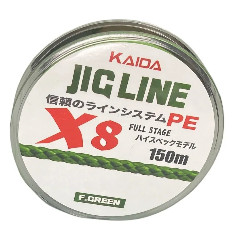 

Леска плетеная Kaida Jig Line PE 8x 0,28 мм, 150 м, 27,2 кг, green, 1 шт., Jig Line PE 8x