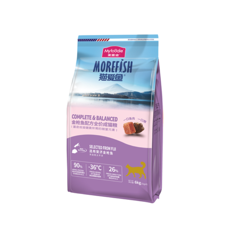 Сухой корм для кошек MYFOODIE MOREFISH, с кусочками сублимированного мяса тунца, 6 кг