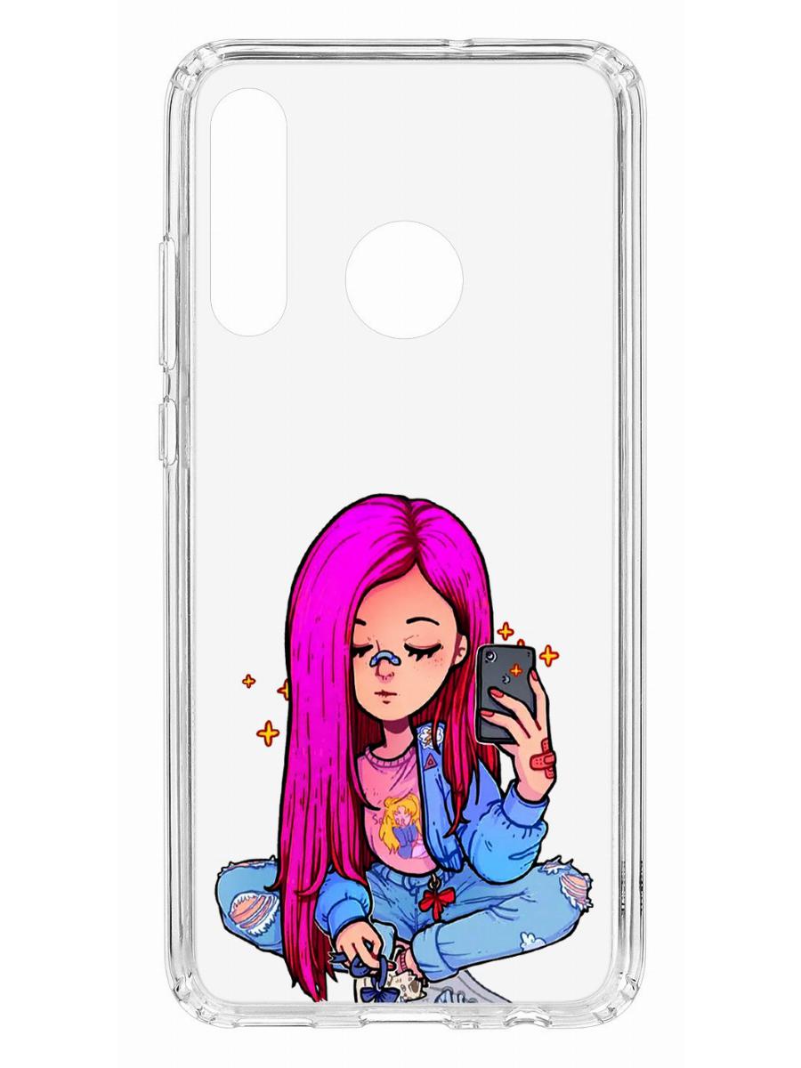 фото Чехол для huawei honor 10i kruche print pink hair кruче