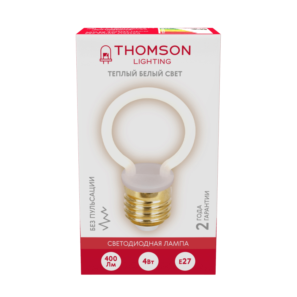 фото Лампа светодиодная hiper thomson led filament deco globe 4w 400lm e27 2700k frosted