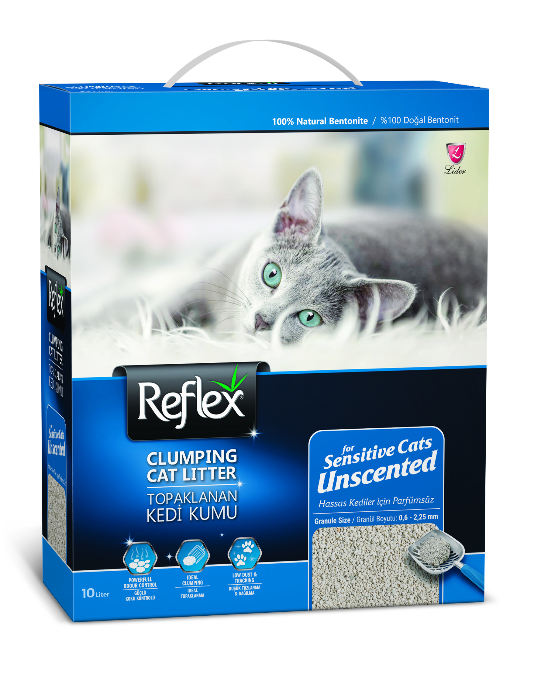 Наполнитель для кошачьего туалета Reflex, премиум, гипоаллергенный, без пыли 10л