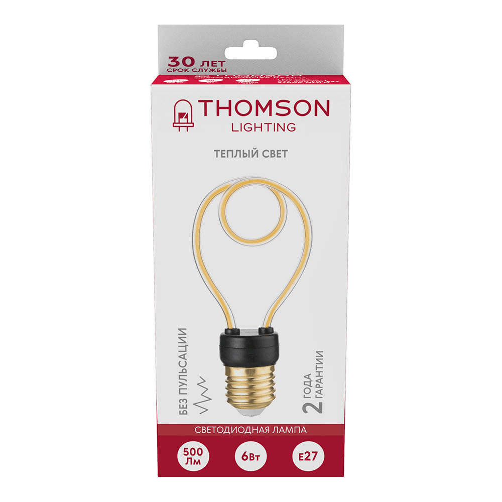 фото Лампа светодиодная hiper thomson led deco 6w 500lm e27 2700k gold